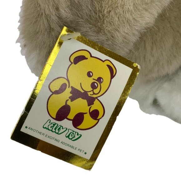 Vintage Kelly Toy Sitting Bunny Rabbit Plush Stuffie Beige White Floppy Ears - Picture 8 of 9